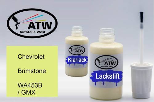 Chevrolet, Brimstone, WA453B / GMX: 20ml Lackstift + 20ml Klarlack - Set, von ATW Autoteile West.
